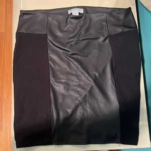 Cotton on faux leather panel mini skirt